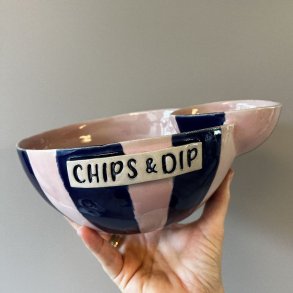 Chips og dip sk�len (M�rkebl�/lyser�d)