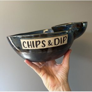 Chips og dip sk�len (Bl�/brun) 