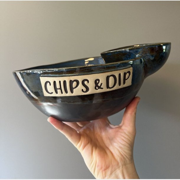 Chips og dip sk�len (Bl�/brun) 