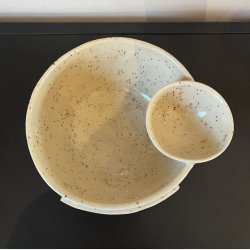 Chips og dip sk�len (Creme og brun)