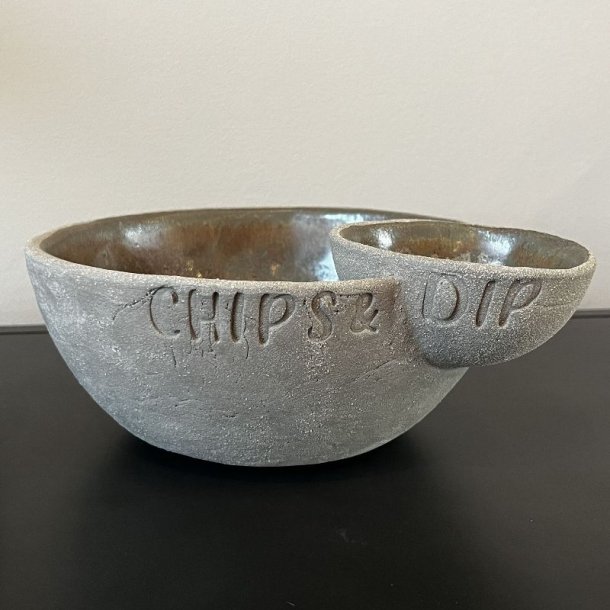 Chips og dip sk�len (Gr�/brun og gr�n)