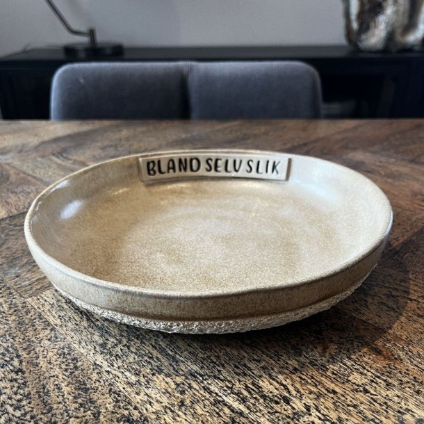 Sk�l med teksten "Bland selv slik"