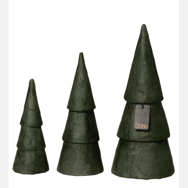 3 sm pulp juletrer, Burnt olive